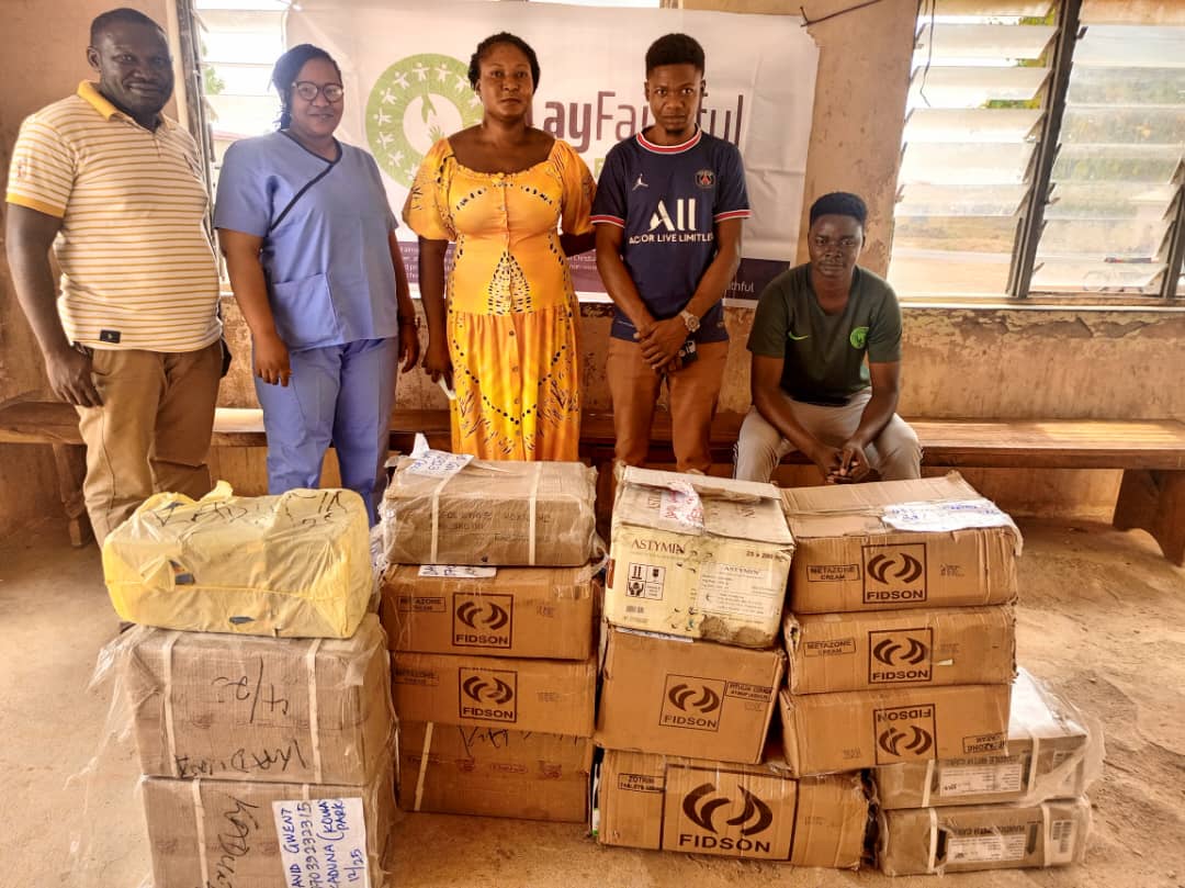 Relief distribution of medications to IDPs at  UNGUWAN WAKILI IDP CAMP Zonkwa, Zango Kataf Southern Kaduna
